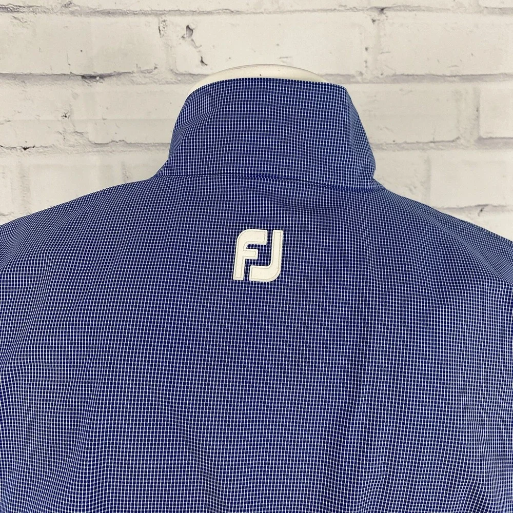 DryJoys FootJoy Windbreaker Men's‎ Medium Pullover Short Sleeve Blue Golfing